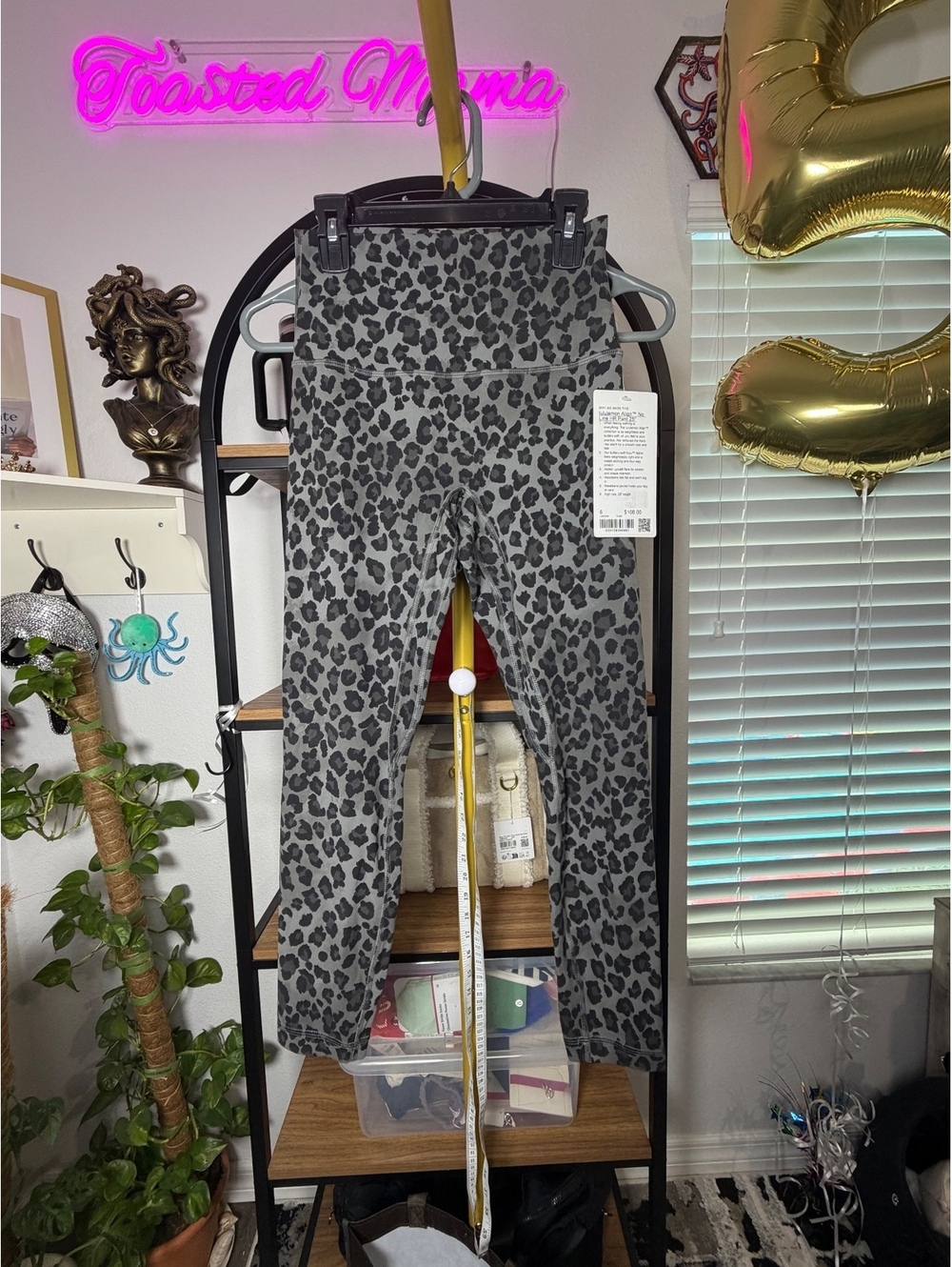 RARE Lululemon Align No Line HR Pant 25" True Leopard Grey Multi - Size 6 NWT